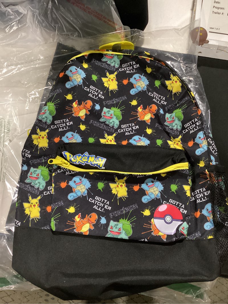 Condition photo showing Good Condition for pokemon backpack for kids teens boys girls, pikachu anime backpacks, bag for daycare sports vacation travel, school gift (black aop)