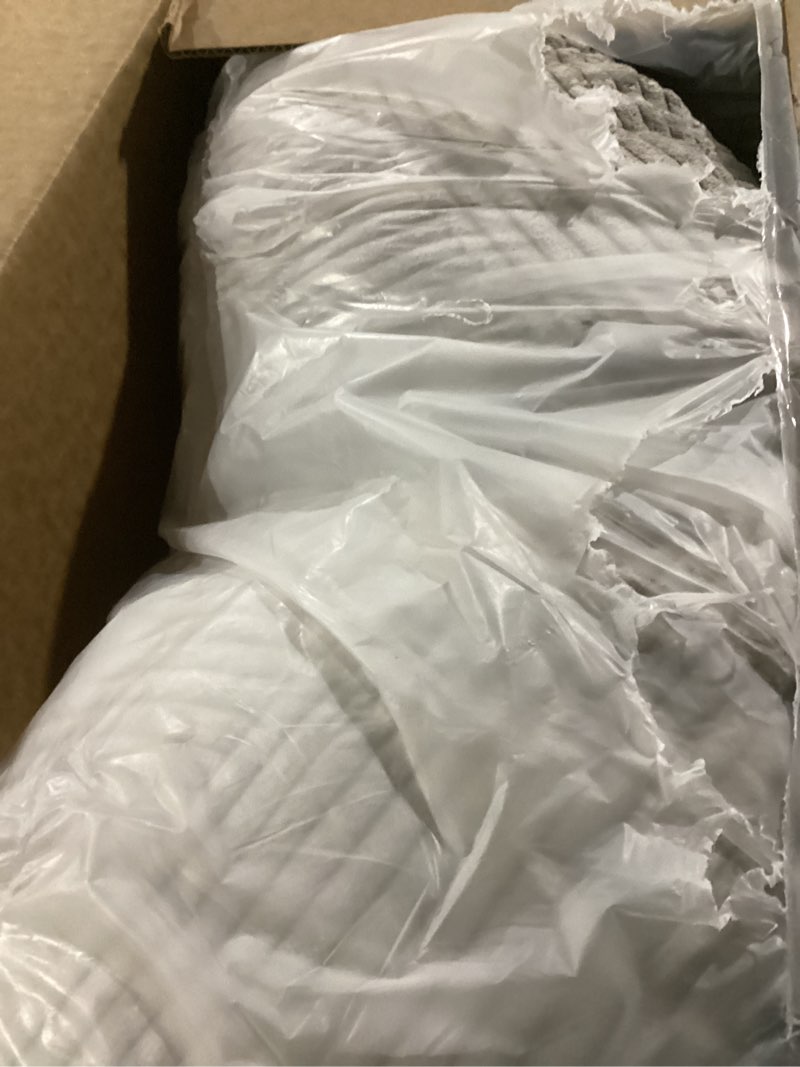 Condition photo showing New/Like New for higogogo papasan chair cushion with corduroy cover (without chair), 48 x 48 inch supportive cushion, overstuffed chair cushion,grey