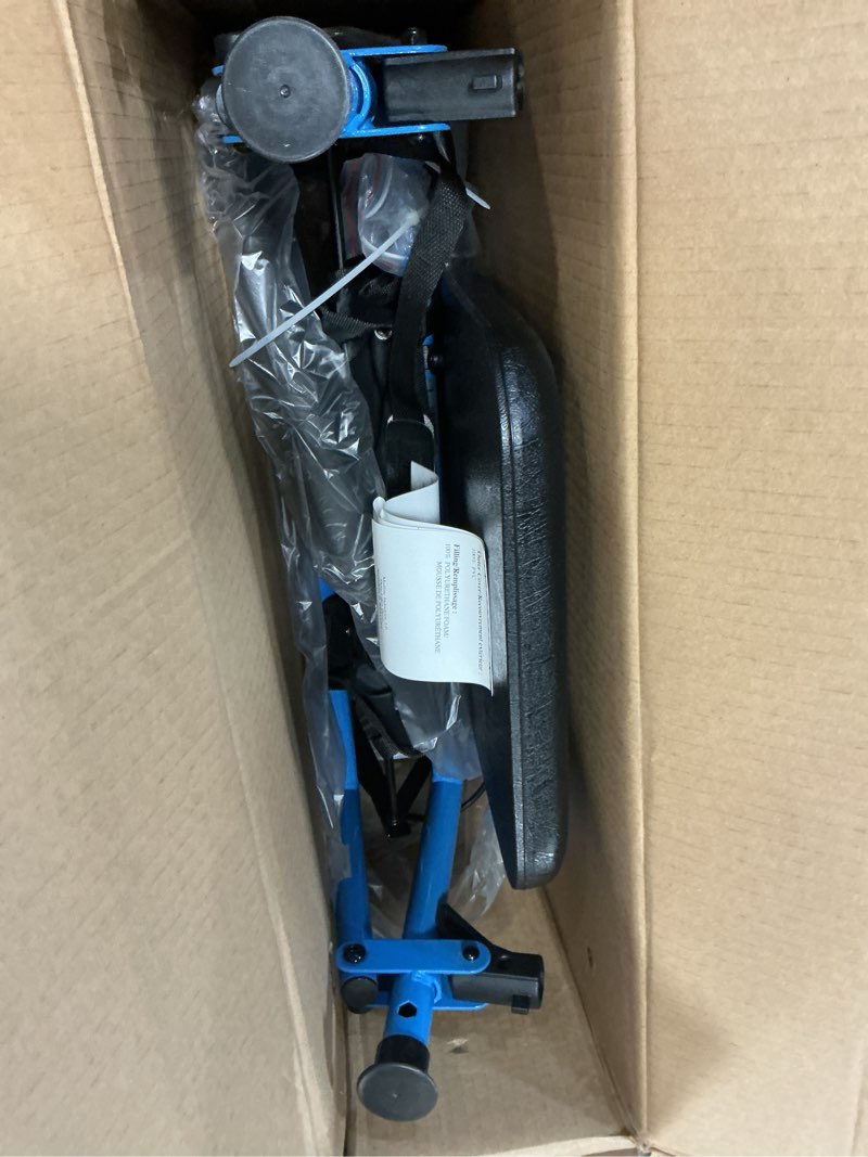 Condition photo showing Good Condition for Medline Mobility Dependable Steel Rollator Walker, Light Blue, 300 lb. Weight Capacity, 6” Wheels, Adjustable Handle, Padded Seat & Backrest, Rolling Walker for Seniors and Mobility Impaired