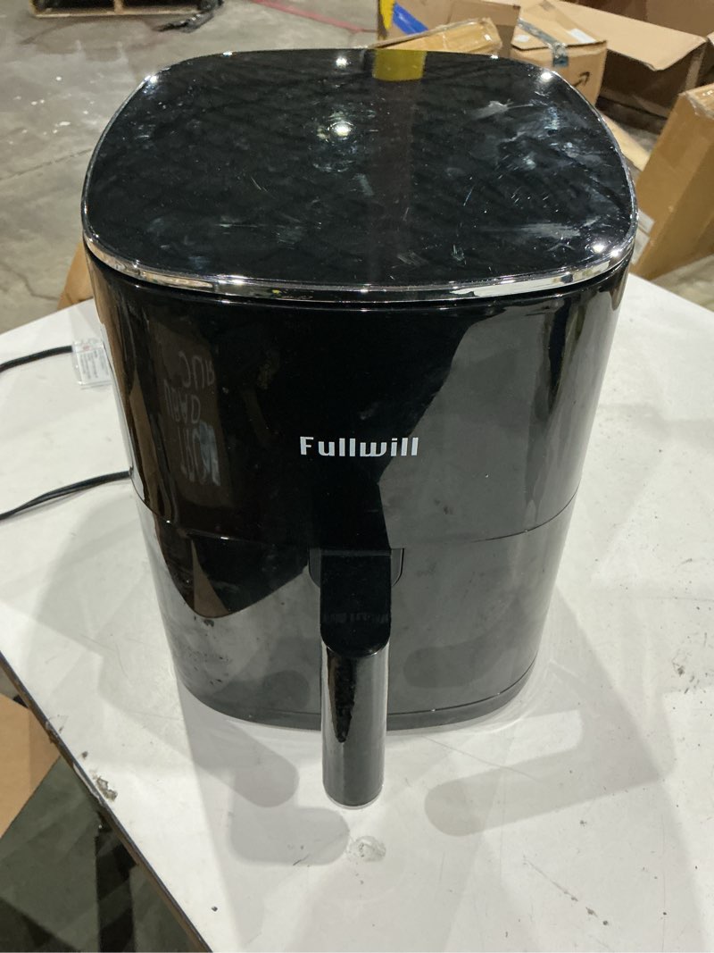 Condition photo showing As Is for fullwill air fryer with viewing window 6qt,12 cooking presets,airfry,roast,bake,reheat,dehydrate, 1700w fast even heating, max 400°f, nonstick basket dishwasher safe,for families and party vision