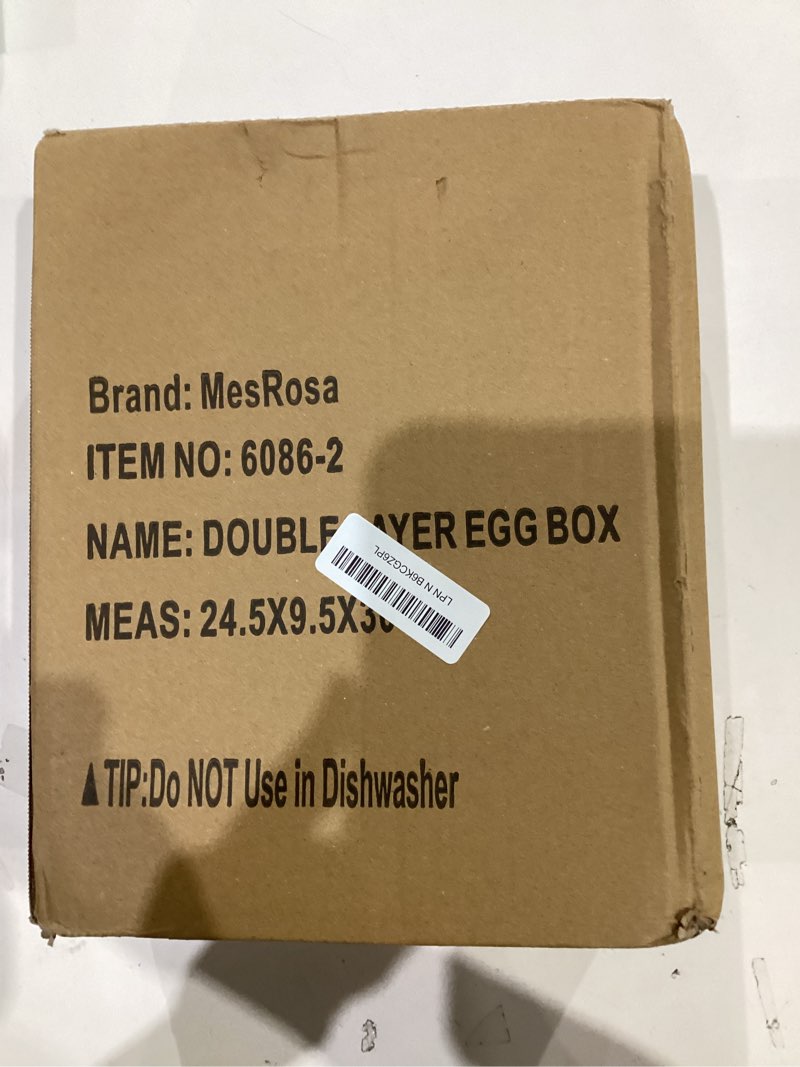 Condition photo showing New/Like New for Egg Holder for Fridge, Automatically Rolling Egg Storage Container for Refrigerator,Large Capacity Egg Organizer for Fridge with Lid,Clear Plastic Dispenser, Tray & Bin -2 Layer 2 Layers Holder 36 Eggs