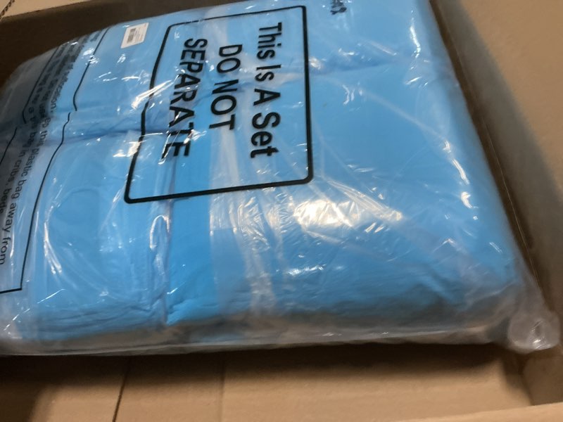 Condition photo showing New/Like New for xuhal 150 pack disposable isolation gowns ppe gowns disposable bulk fully closed double tie back elastic cuffs for home isolation, labs, dental, beauty agencies, tattoo practices, unisex (blue) blue 150