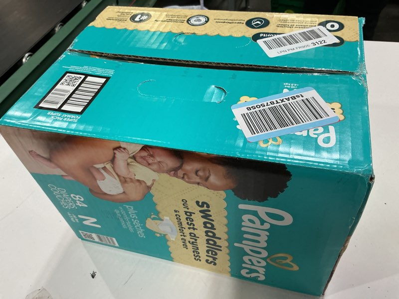 Condition photo showing New/Like New for pampers swaddlers diapers newborn - size 0, 84 count, ultra soft disposable baby diapers