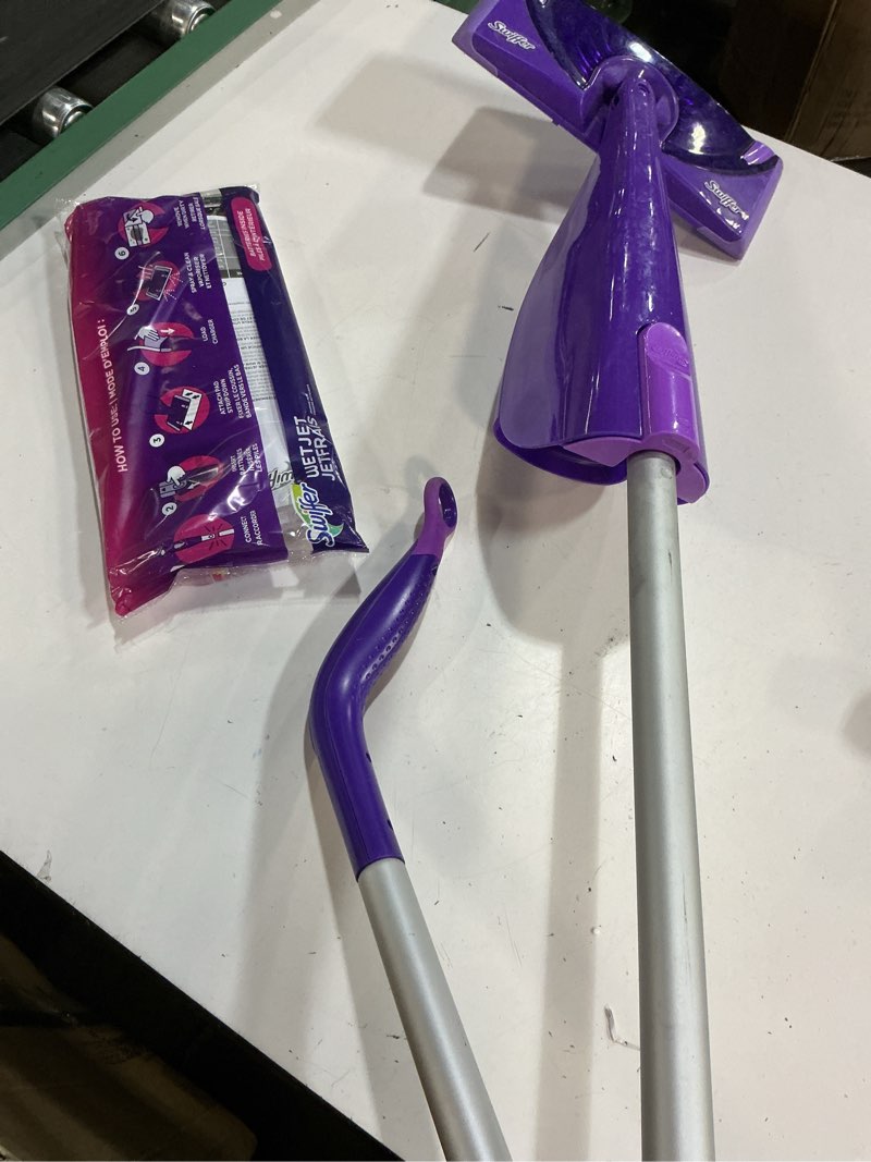 Condition photo showing Good Condition for swiffer wetjet hardwood and floor spray mop cleaner starter kit, includes: 1 power mop, 10 pads, cleaning solution, batteries 1 kit cleaner kit