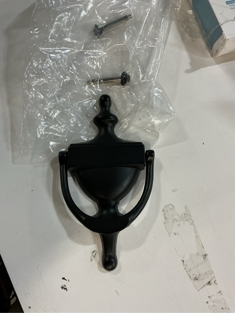 Condition photo showing Good Condition for qcaa solid brass door knocker, 7", matte black, made in taiwan, 1 pack 1 pack matte black