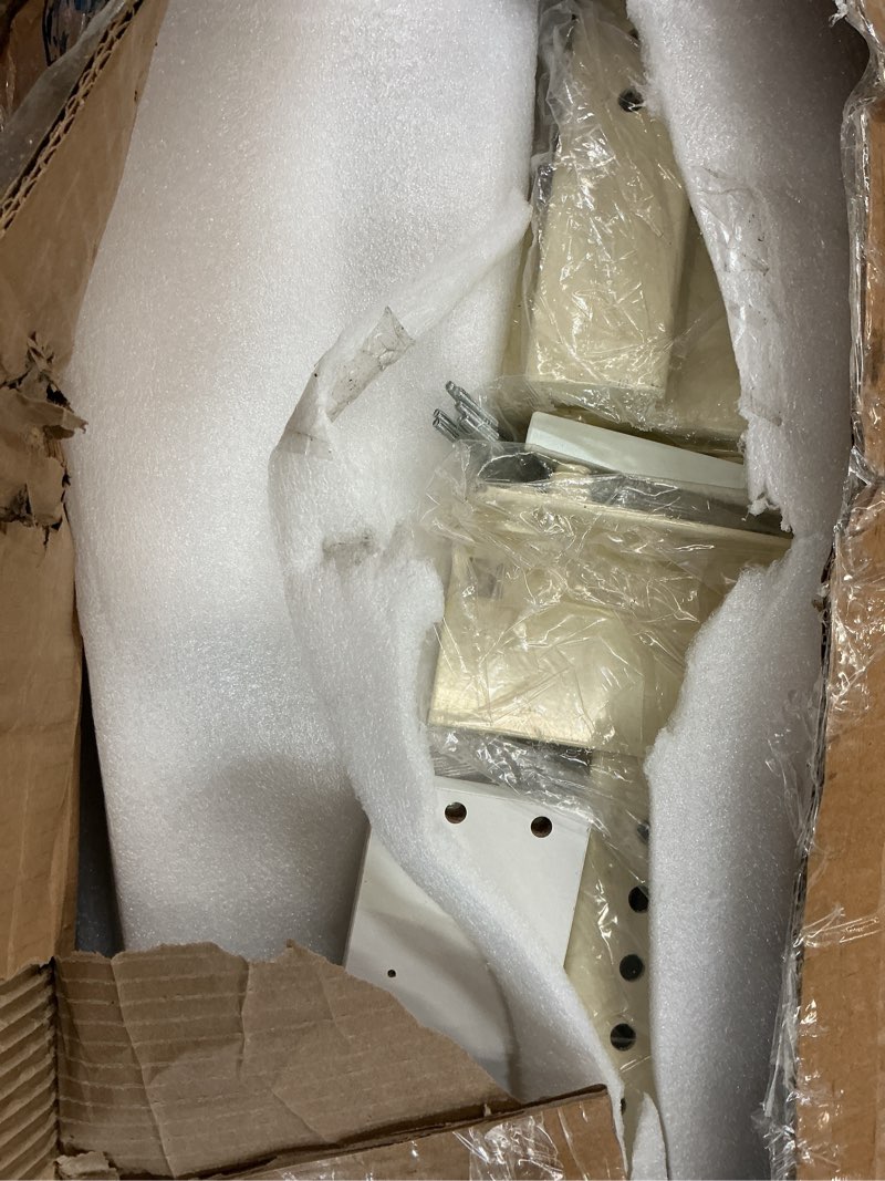 Condition photo showing As Is for GTPlayer - 55 x 24 Inch Electric Standing Desk with Drawers,Power Outlets & LED Lights Home Office Sit Stand Up Desk - White