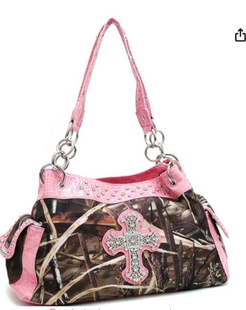western camouflage carry purse rhinestone cross handbag shoulder bag