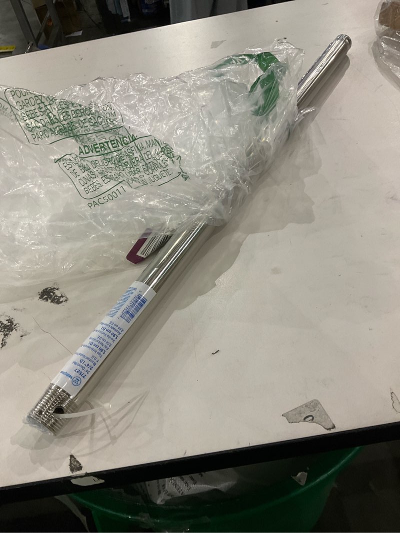 Condition photo showing As Is for Westinghouse 7752700 Ceiling Fan Down Rod 24 Inch Brushed Nickel Finish 3/4 Inch Diameter Brushed Nickel Finish 3/4 Inch Diameter 24 Inch