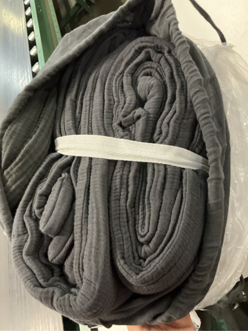 Condition photo showing Good Condition for organic cotton gauze duvet cover set king size color charcoal