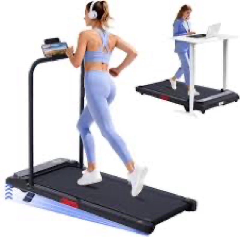Electric Treadmills for Home with Incline, Walking Pad Treadmill with Handle Bar, 0.6-7.6MPH Portabl