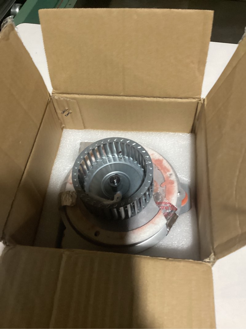 Condition photo showing As Is for J238-150-1571, HC21ZE117-B Furnace Draft Inducer Blower Motor Assembly Compatible with Jakel, Bryant, Durham, Carrier Furnace Models 318984-753, 2347563, AP5634784, HC21ZE114, HC660005 HC21ZE117 Draft Inducer Blower Motor
