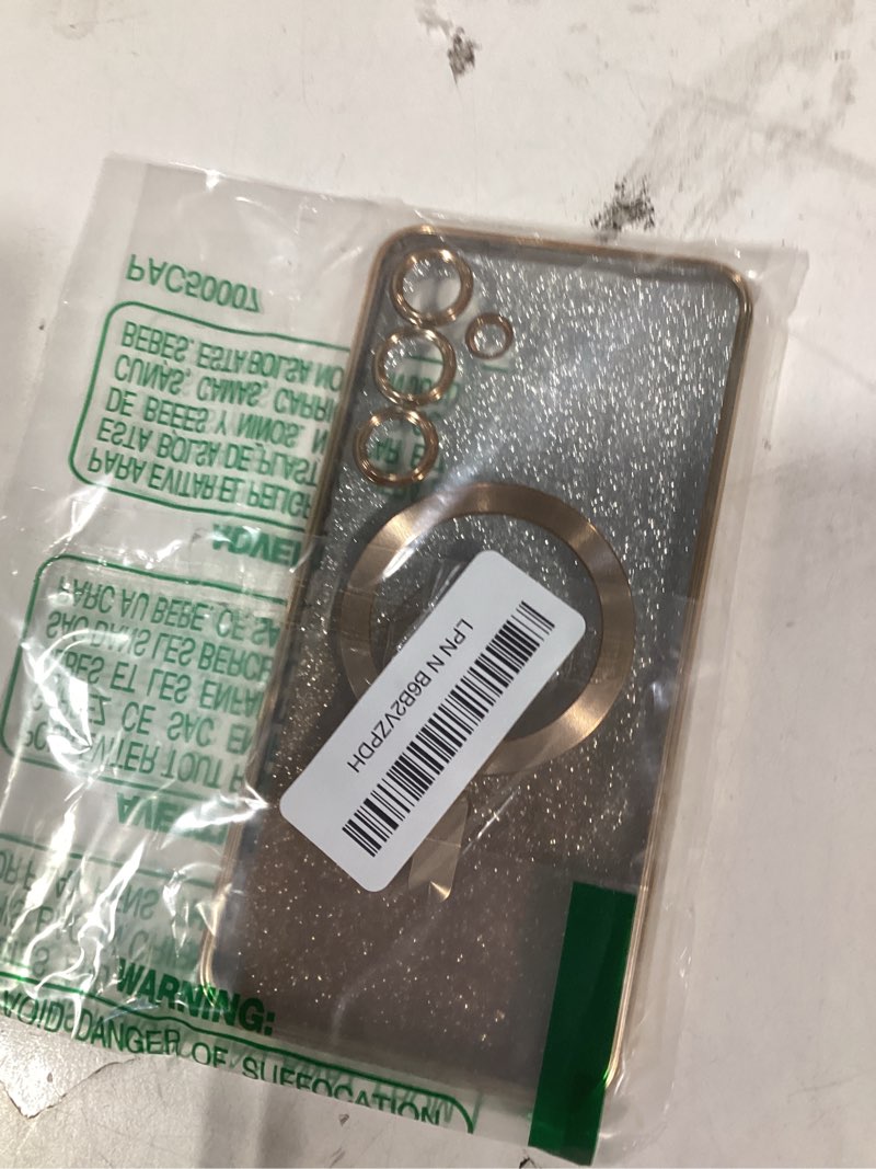Condition photo showing New/Like New for for samsung galaxy s24 plus case magnetic,for women girl soft cute luxury love heart plating bling glitter gradient clear phone case compatible with magsafe shockproof back cover 6.7”-gold samsung galaxy s24 plus gold