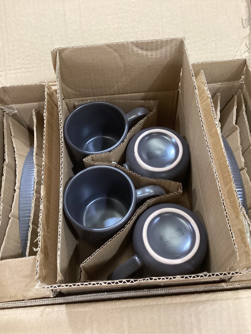 square house 16 piece dinnerware set key west - plates, bowls, and mugs set for 4 - chip and scratch
