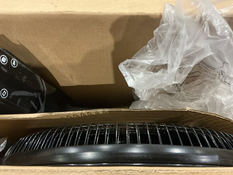 Condition photo showing As Is for fanspex 16" wall mounted fan with auto-oscillation, timer, adjust wind tilt for home garage workshop greenhouse cooling & air circulation 16 inch
