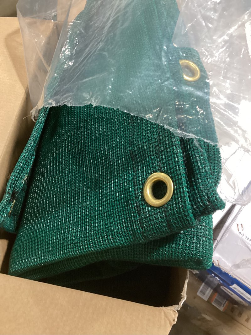 Condition photo showing Good Condition for Xpose Safety Heavy Duty Green Mesh Tarp 4' x 10' – 70% Sunblock Shade Cloth with Grommets for Garden, Fence, Privacy Screen, Canopies, Dump Trucks, Pool Cover – Tear & Weather Resistant Green 4' x 10'