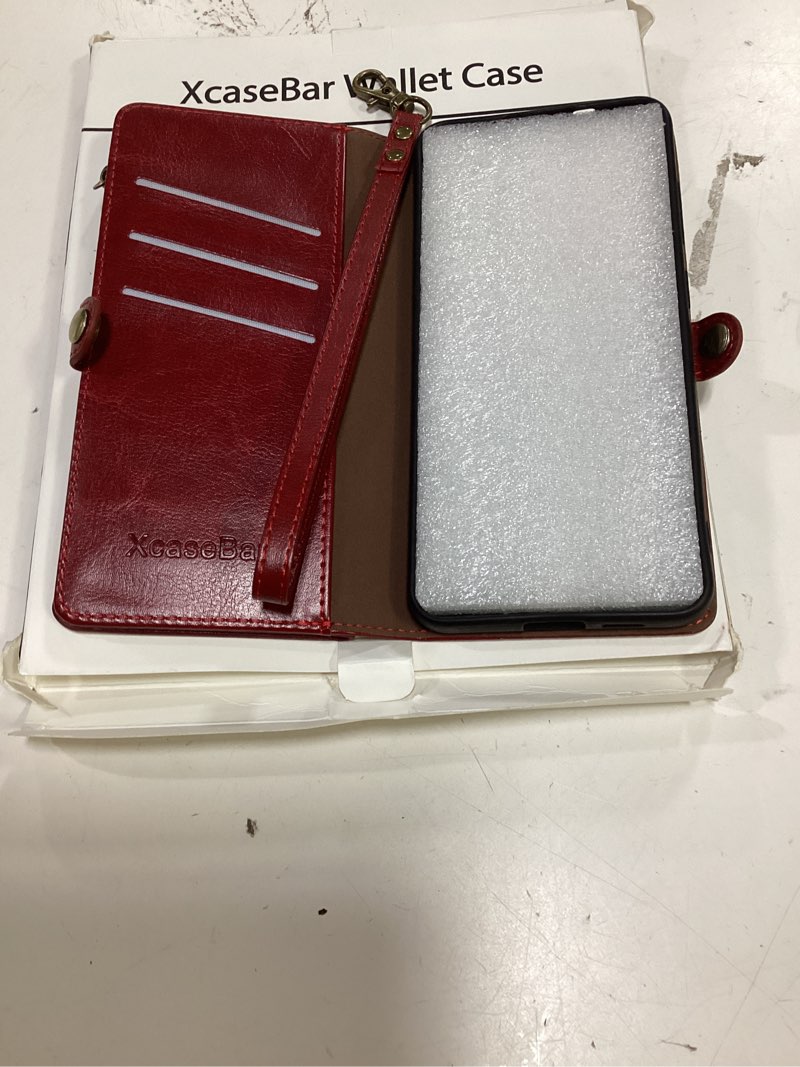 Condition photo showing Good Condition for xcasebar for samsung galaxy s24 plus/s24+ wallet case with zipper credit card holder rfid blocking,flip folio book pu leather shockproof protective cover women men for samsung s24plus phone case red