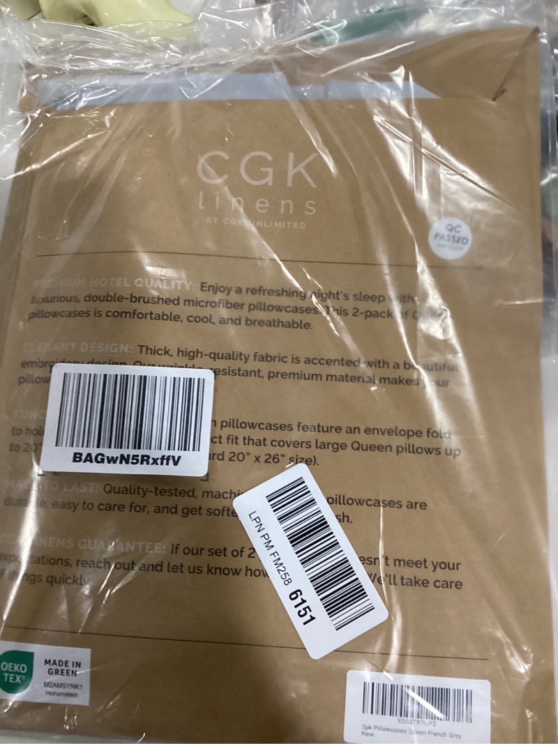 Condition photo showing Good Condition for Queen Pillow Cases Set of 2 - Ultra Soft Hotel Quality Pillowcase Covers - Comfy, Cozy & Wrinkle Free - Shrinkage and Fade Resistant - Machine Washable Pillow Protectors - 2 Piece Set - French Grey Queen 03 - French Grey 2