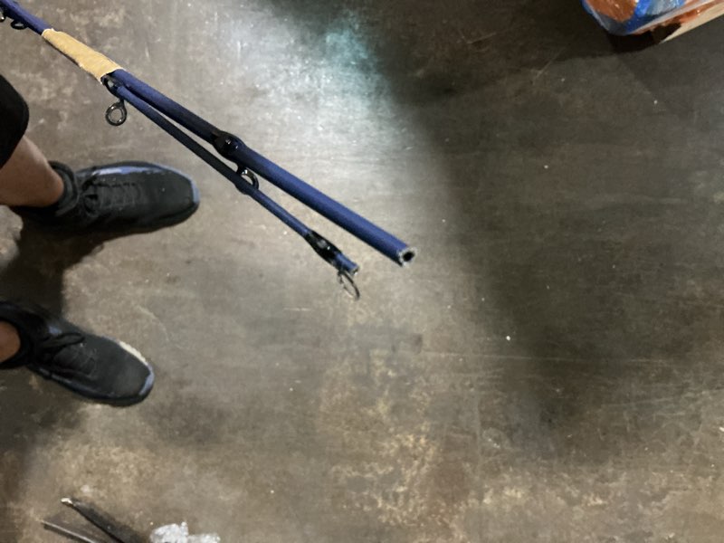 Condition photo showing As Is for damaged shakespeare summit low profile baitcast rod and reel combo 7' - medium heavy - 1pc - right