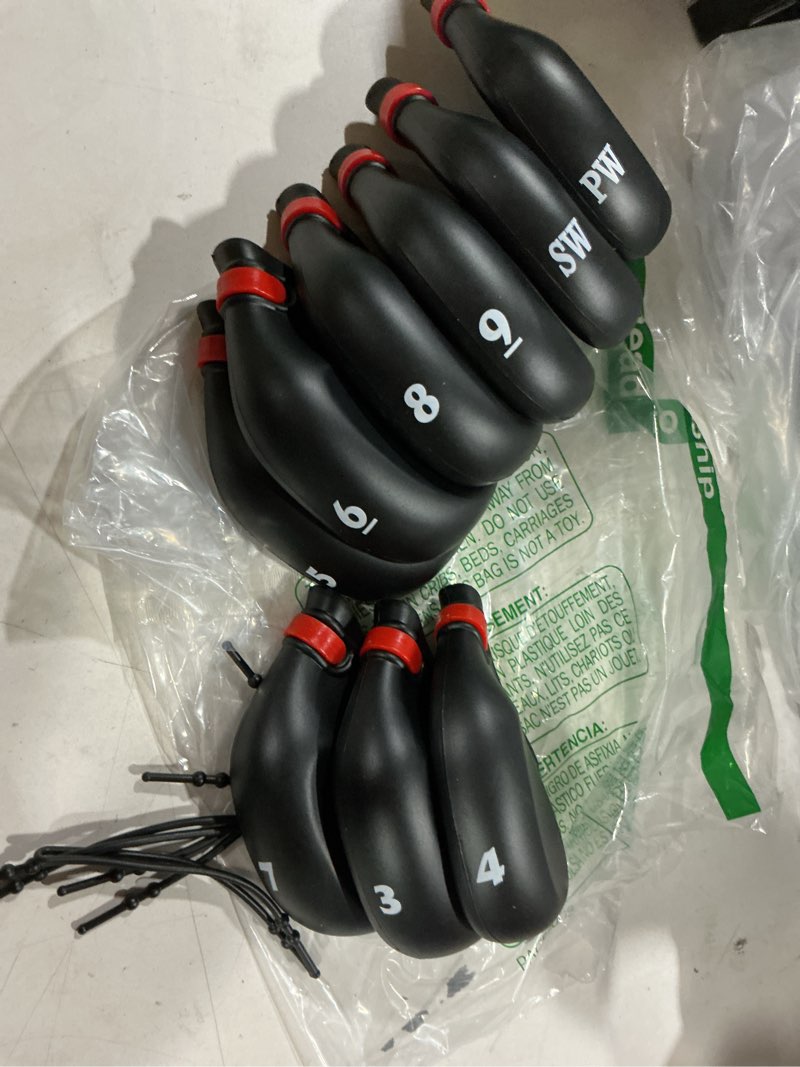 Condition photo showing Good Condition for golf iron covers, 9pcs/set gloof golf head covers black silicone rubber golf club head covers fit all brands