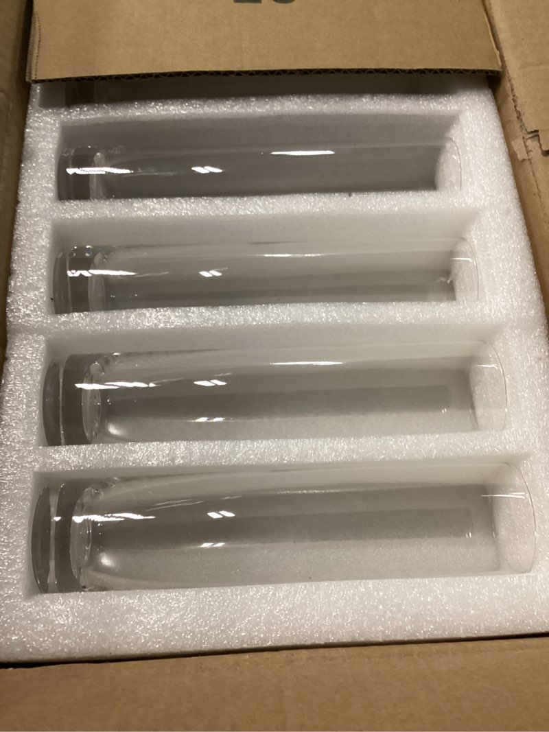 Condition photo showing New/Like New for tbwind 12pcs glass cylinder bud vases for centerpieces, 7.5 inch clear slim flower vases for single stems, small glass vases in bulk for wedding table party home decor