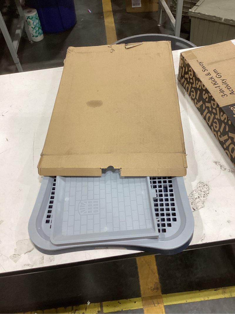 Condition photo showing Good Condition for pee pad holder, indoor potty tray for puppy and small size dog with pee wall, non-skid feet, 20 * 15.4 * 1.4 inch (large)