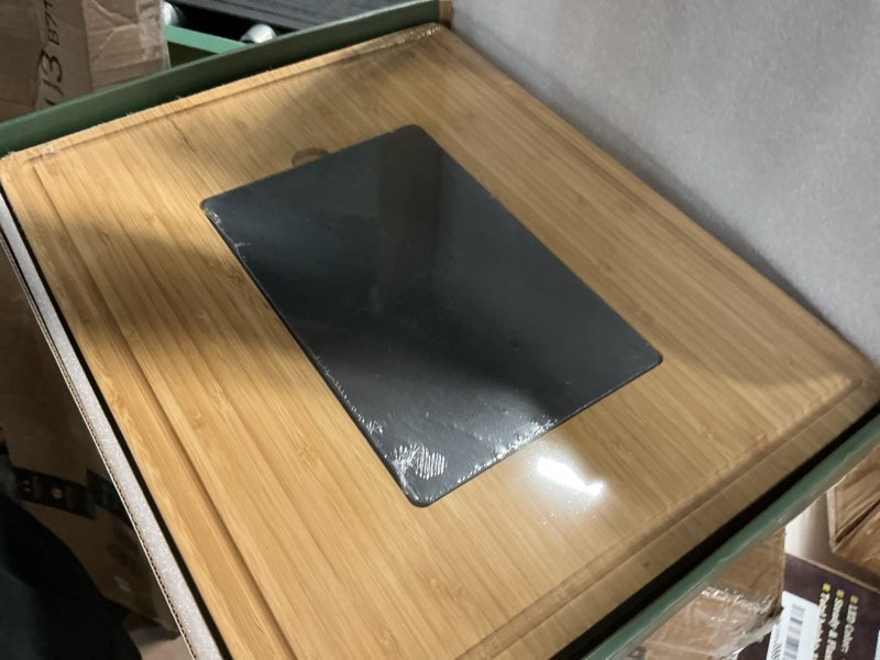 Condition photo showing Good Condition for extra large 33.7x15.7 inch charcuterie boards gift set, 100% bamboo cheese board and knife set, cool meat cheese platter tray, house warming gifts new home, ideas for women mom