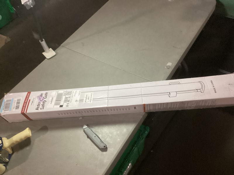 Condition photo showing New/Like New for reinforced 42" tall retractable dog gate, 155" extra long retractable baby gate with support rods - prevent crawling under, indoor/outdoor retractable gate extra tall baby gate retractable fence/black black (42" tall x 155" wide)