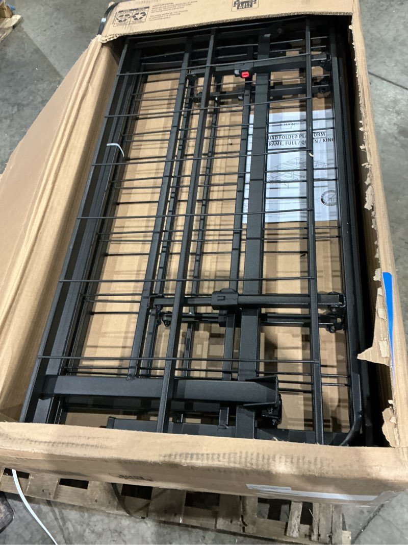 Condition photo showing Good Condition for mainstays 14" high quad fold steel platform bed frame, full