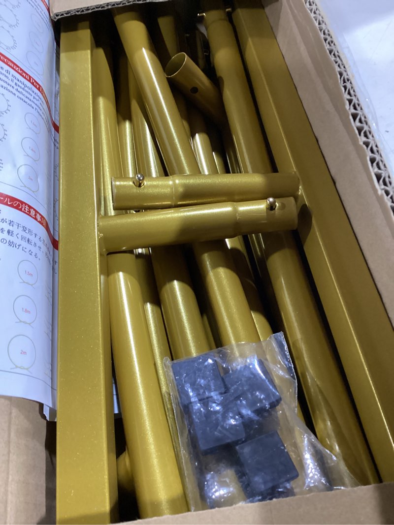 Condition photo showing New/Like New for Chamvis Metal Round Balloon Arch Kit, 7.2ft (2.2m) Golden Round Arch Stand Kit: Garden Plants Vines Climbing Frame for Wedding Birthday Photo Background Party Supplies Decorations 6.9FT
