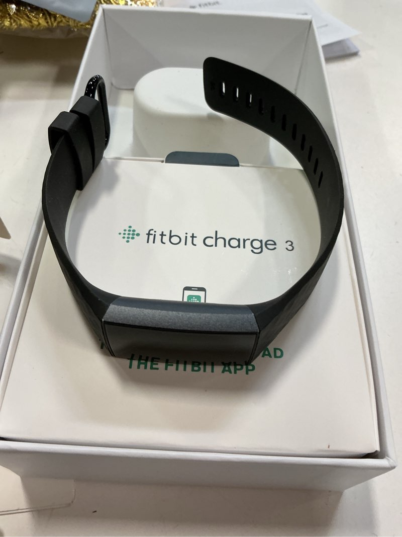 fitbit charge 3 fitness activity tracker, graphite/black, one size (no fitbit warranty support), 0.0