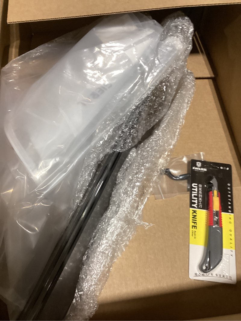 Condition photo showing Good Condition for Sieral Aquarium Polycarbonate Canopy Set 19.37 x 9.37 x 0.12 Inch for 10/20 Gallon Without Center Brace Aquariums Cover Fish Tank Lid with a Hook Knife, Black Black 20 x 10 Inch