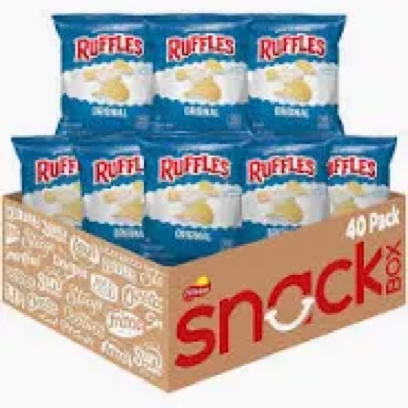 ( USE BY:01/27/2026) Ruffles Original Potato Chips, 1 Ounce (Pack of 40)