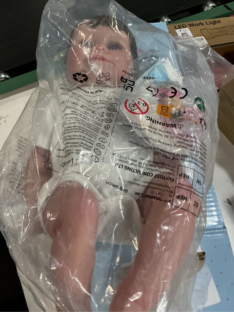 Condition photo showing New/Like New for icradle 20inch50cm reborn baby dolls silicone vinyl full body realistic newborn toddler doll with brown hair anatomically correct washable toy for age3+