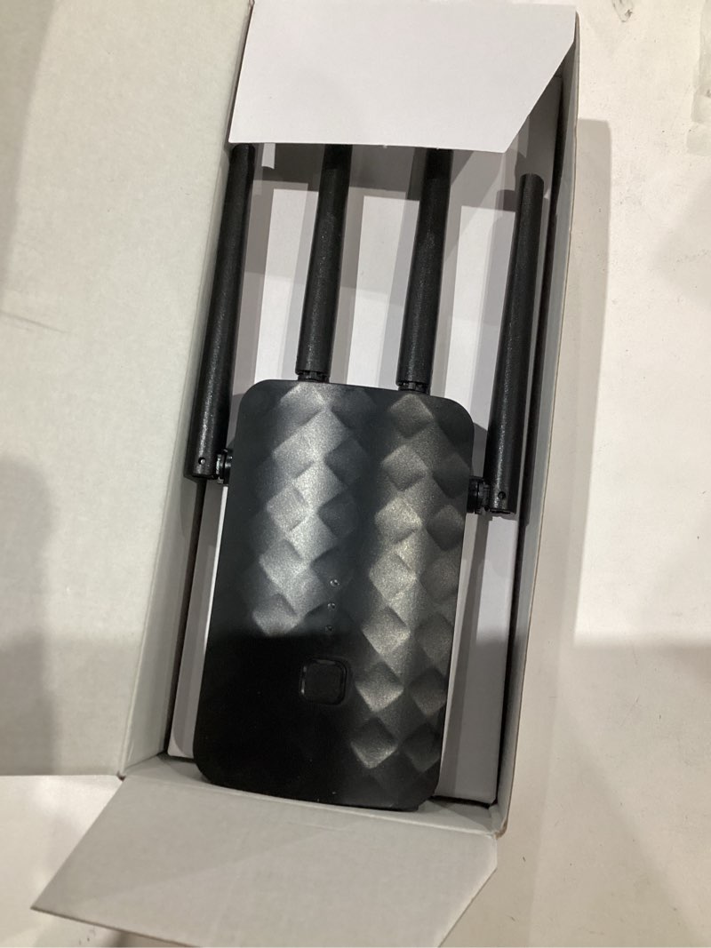 Condition photo showing New/Like New for WiFi Extender Signal Booster, Dual Band 5.8GHz&2.4GHz, WiFi Booster Covers Up to 10000 Sq.ft, WiFi Repeater 1.2Gbps with Ethernet Port, One-tap Setup, Made for USA 1200M-97A