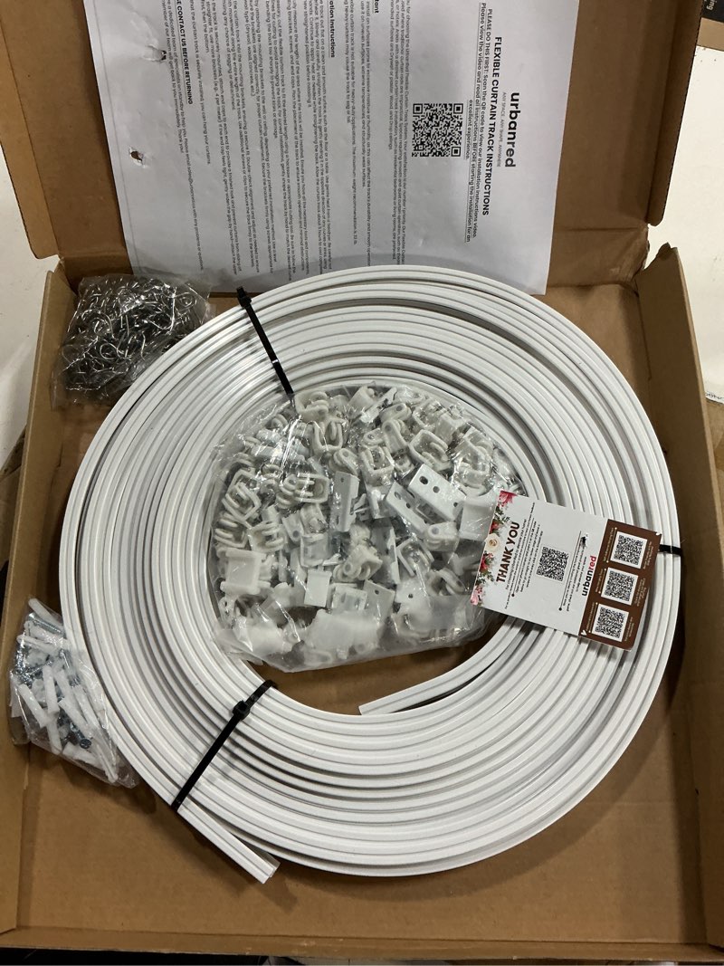 Condition photo showing New/Like New for urbanred flexible bendable ceiling curtain track, 39.4ft (12m), mount for rail with curtain tracks system, room divider, curtains rod, rv ceiling track for curtains, long curved hospital system, white 12 meters (39.4 ft) white