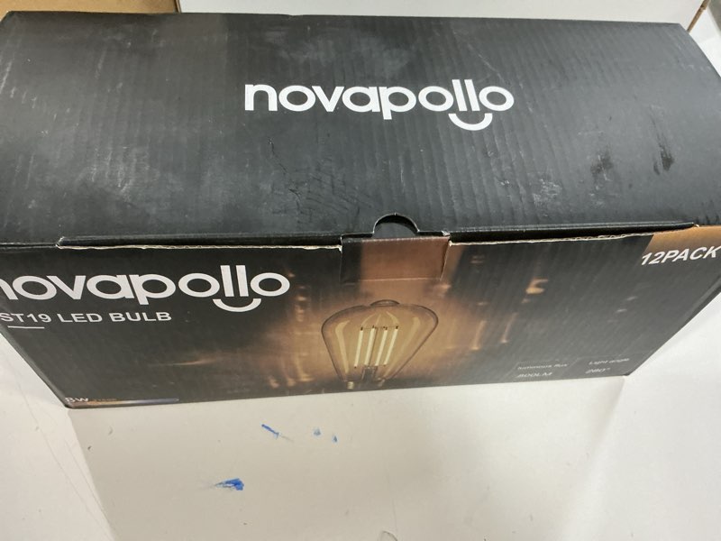 Condition photo showing New/Like New for Edison Light Bulbs 8W, 80W Equivalent Dimmable Vintage LED Light Bulbs, 800LM E26 Medium Base Soft White 2700K LED Bulb, ST19 90+ CRI LED Bulb, Clear Glass,12 Pack 8w/2700k 12PK