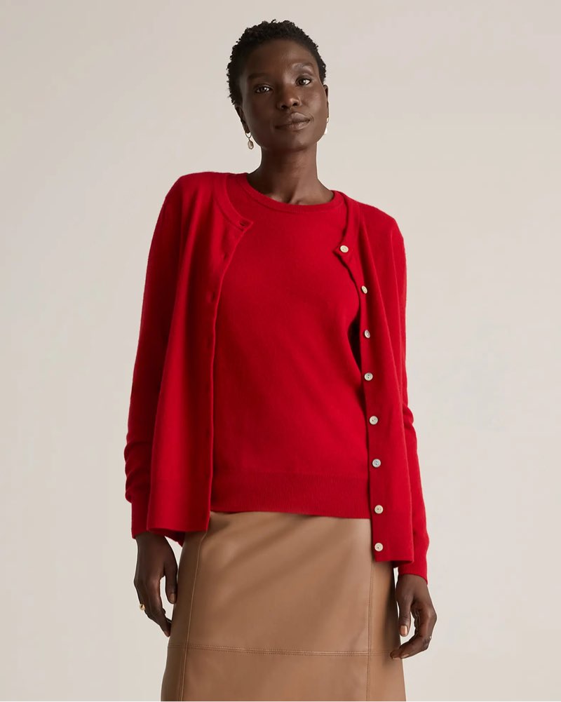 Mongolian Cashmere Cardigan Sweater L