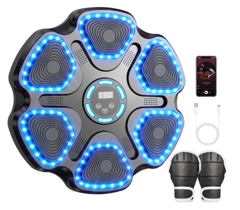 smart music boxing machine - wall mounted music punching pad for kids, electronic focus agility trai