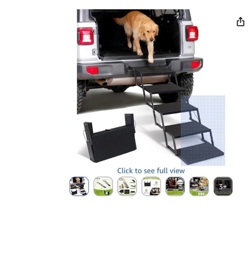 pureguard folding dog stairs – wide non slip steps for large dogs, portable pet stairs for couch & c