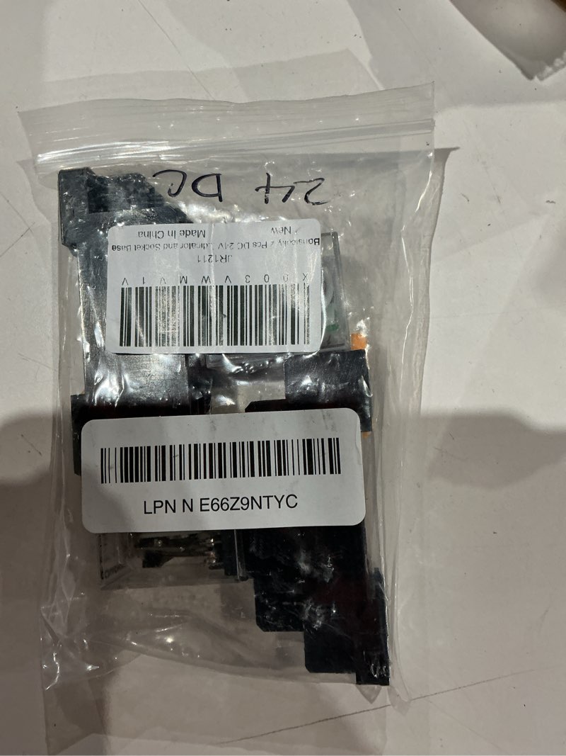 Condition photo showing As Is for bonsicoky 2 pcs dc 24v coil 8 pin 10a dpdt electromagnetic power relay with led indicator and socket base dc 24v 8pin-10a
