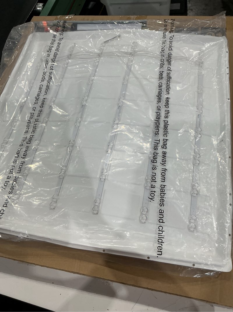 Condition photo showing As Is for sunco 2x2 led flat panel light, dual selectable cct 4000k/5000k/6000k & selectable wattage 30w/35w/4