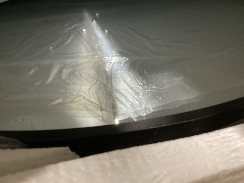 Condition photo showing As Is for Oval Bathroom Mirror for Wall, 2 Pack 24"x36" Bathroom Vanity Mirror for Over Sink, Bedroom, Living Room, Entryway, Metal Frame & HD Shatterproof Glass, Wall Mounted Horizontally or Vertically(Black) Black 36''Lx 24''W-2PCS