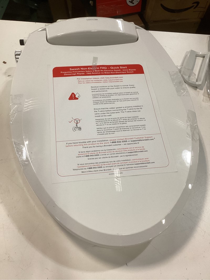 Condition photo showing Good Condition for brondell swash ecoseat non-electric bidet seat for elongated toilet in white