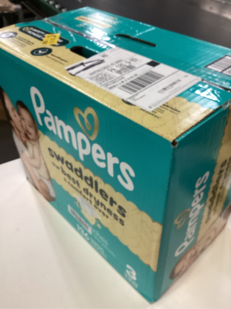 Condition photo showing New/Like New for Pampers Swaddlers Diapers, Size 3 (13-26 lbs), 136 Count, Absorbent, Keeps Baby Dry and Comfortable, Skin Safe Disposable Baby Diaper (Packaging May Vary)