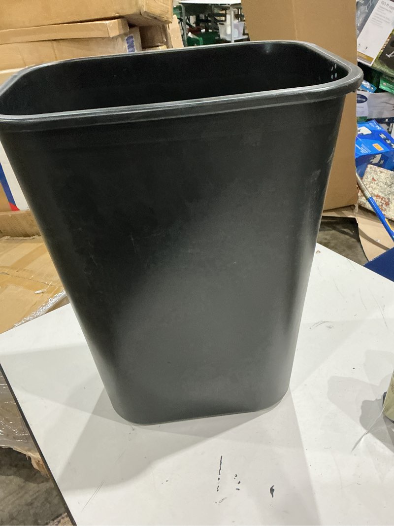 Condition photo showing As Is for 10.25 gal. black soft-sided plastic household trash can