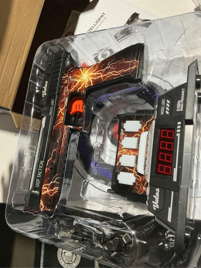 Condition photo showing Good Condition for vatos smart electronic shooting game set with auto-scoring target base and rechargeable gun, real-time voice feedback, 4 shooting modes, indoor outdoor toy for teens adults family party