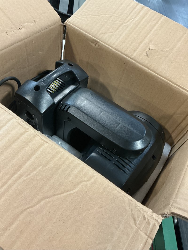 Condition photo showing As Is for U`King 150W Beam Moving Head Lights18-Facet Prism Strobe/Beam/Spotlight/Wash Stage Lighting 8 Gobos and 8 Colors Spotlight with DMX for Wedding,Parties,Bar,Live Show 1-PACK