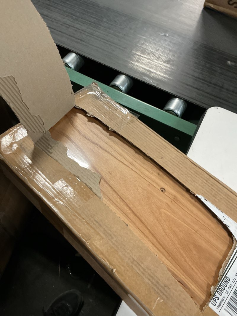 Condition photo showing Good Condition for Fun Memories 36 Inch Floating Shelves for Wall, Solid Elm Wood Wall Shelf for Home Decor, Heavy-Duty Hardwood Floating Shelf for Bedroom, Bathroom, Living Room, Set of 2 Usa-sourced Elm Wood 36"W x 6.7"D