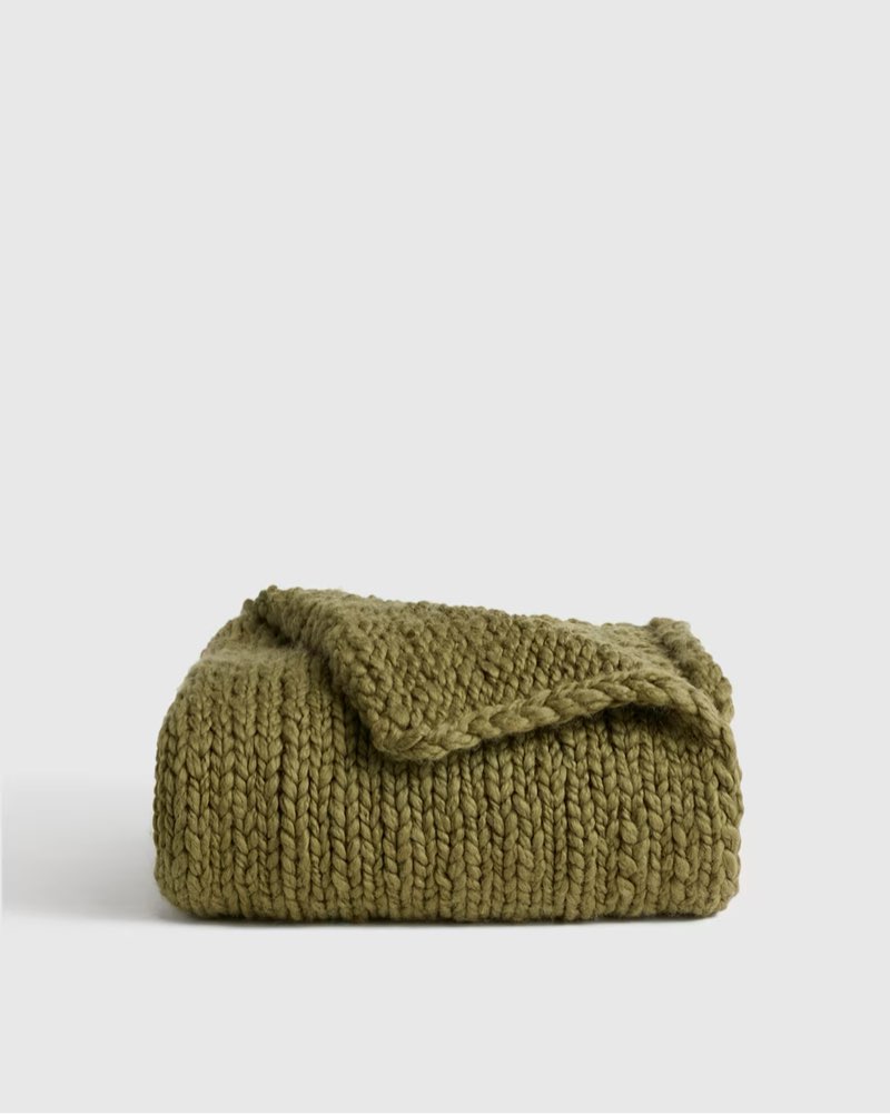 chunky hand knit wool throw 50x60