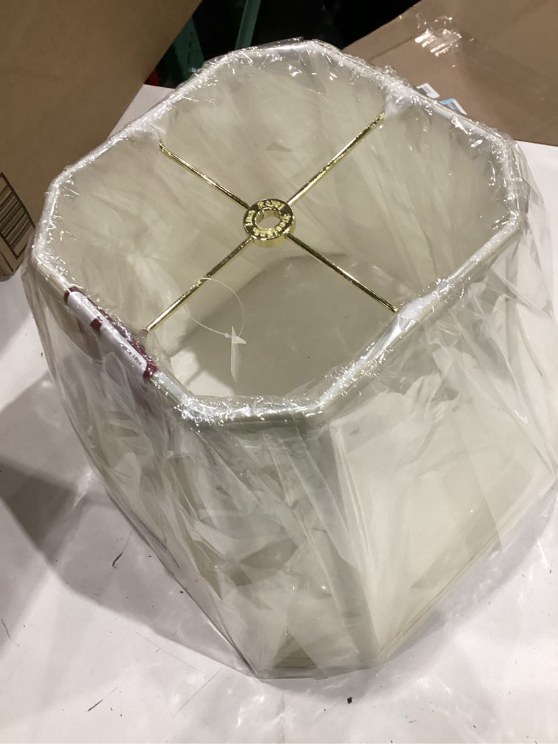 Condition photo showing Good Condition for royal designs square cut corner bell lamp shade, eggshell, 7.5 x 12 x 10.25
